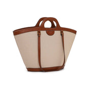 Bolsa Tote Santa Lolla Bege Canvas Alça Dupla