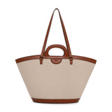 Bolsa Tote Santa Lolla Bege Canvas Alça Dupla