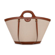 Bolsa Tote Santa Lolla Bege Canvas Alça Dupla