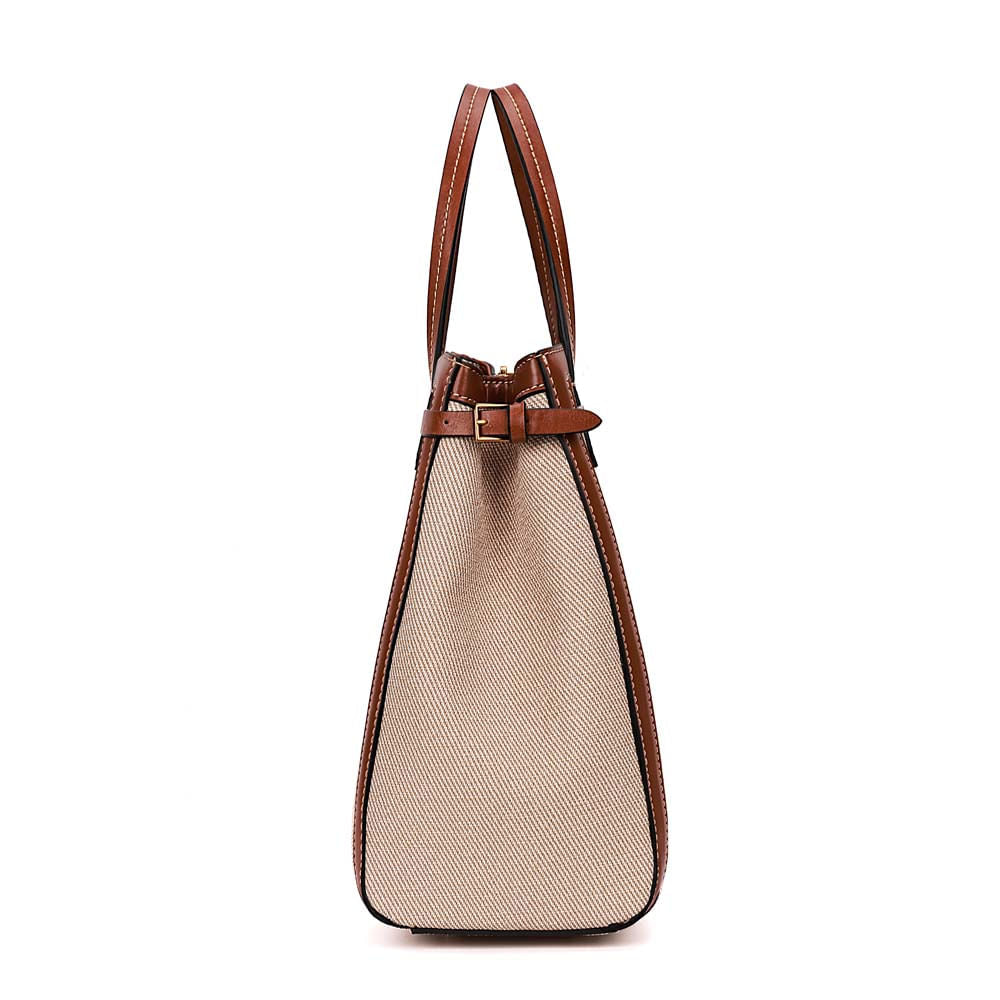 Bolsa Tote Santa Lolla Bege Canvas Alça Removível