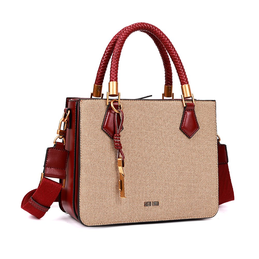 Bolsa Tote Santa Lolla Bege Canvas Alça Tiracolo