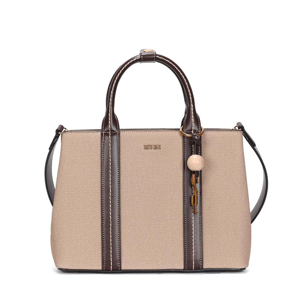 Bolsa Tote Santa Lolla Bege Canvas Alça Tiracolo