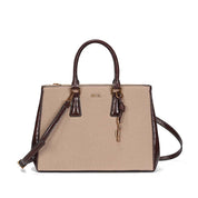 Bolsa Tote Santa Lolla Bege Canvas Alça Tiracolo