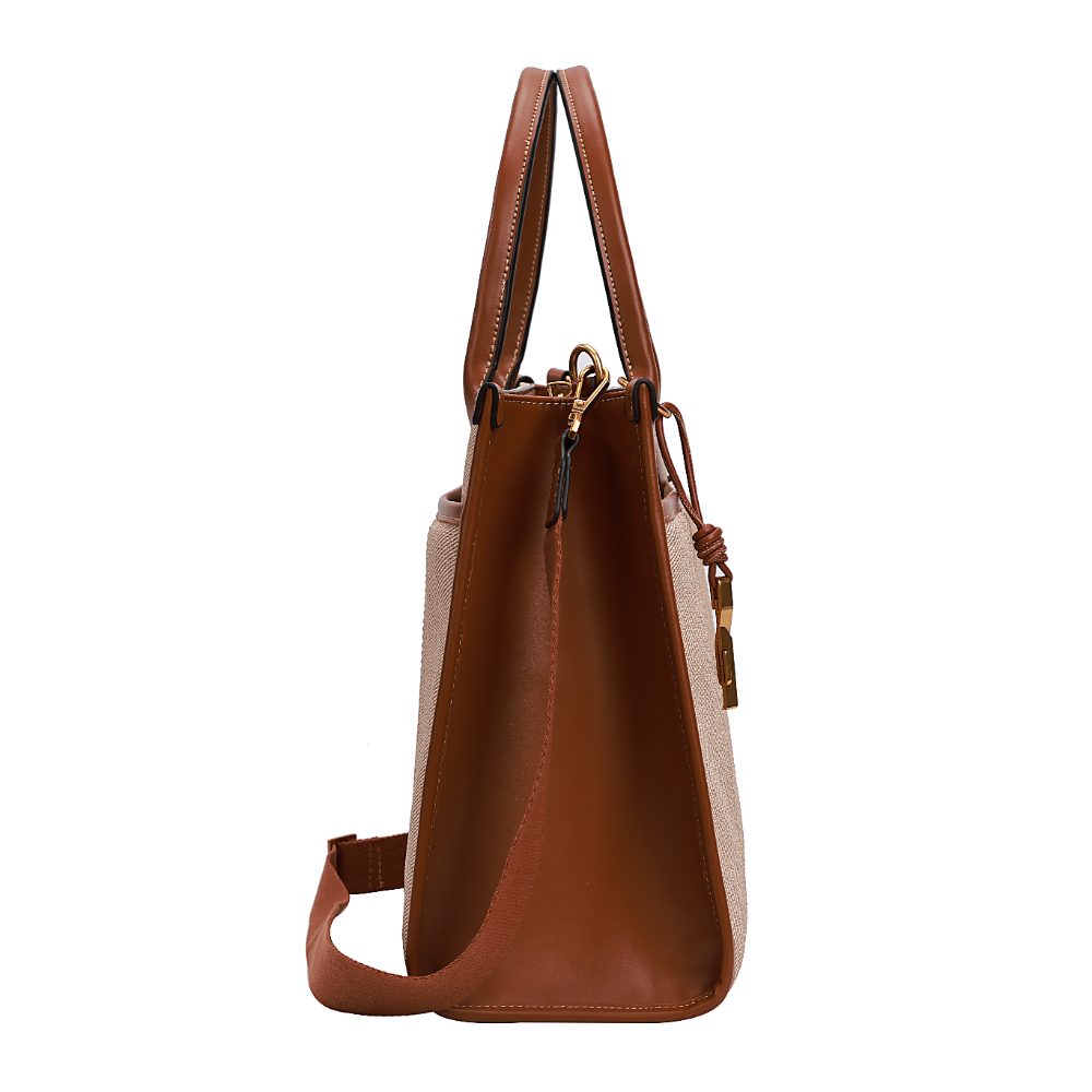 Bolsa Tote Santa Lolla Bege Canvas Alça Tiracolo