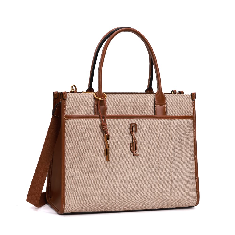 Bolsa Tote Santa Lolla Bege Canvas Alça Tiracolo