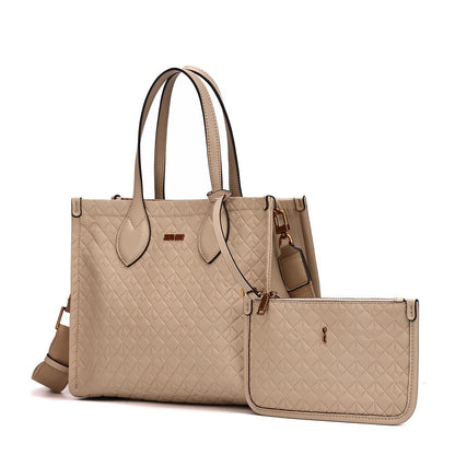 Bolsa Tote Santa Lolla Bege Com Clutch