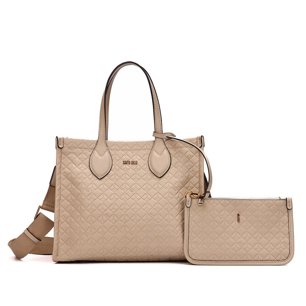 Bolsa Tote Santa Lolla Bege Com Clutch