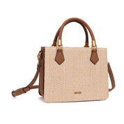 Bolsa Tote Santa Lolla Bege Tramada Alça Marrom