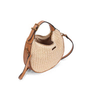 Bolsa Tote Santa Lolla Bege Tramado Alça Dupla