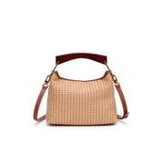 Bolsa Tote Santa Lolla Bege Tramado Alça Marrom
