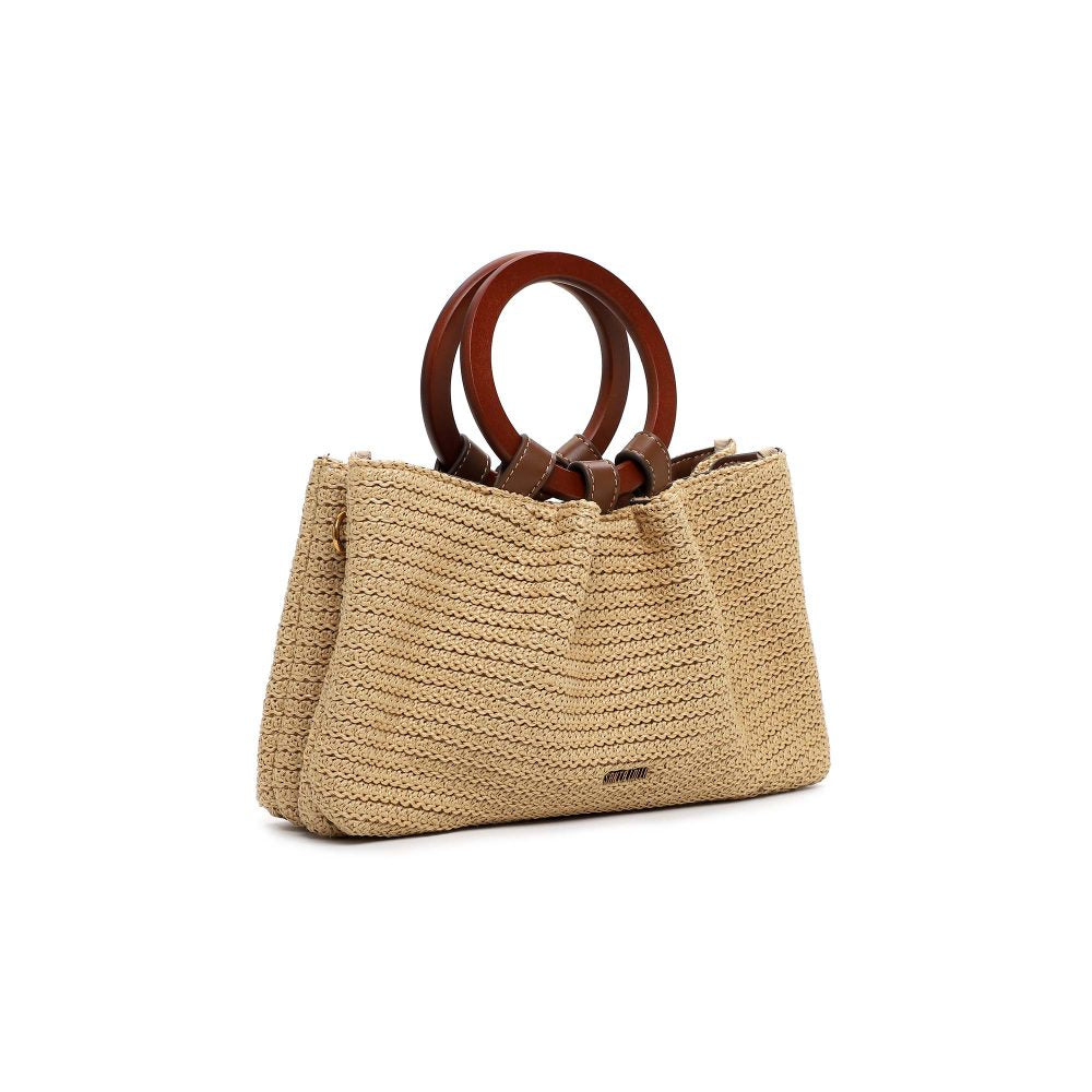 Bolsa Tote Santa Lolla Bege Tramado Alça Marrom