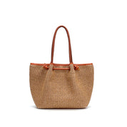 Bolsa Tote Santa Lolla Bege Tramado Alça Ombro