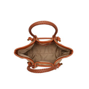 Bolsa Tote Santa Lolla Bege Tramado Alça Ombro