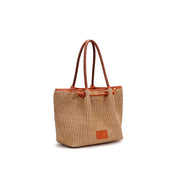 Bolsa Tote Santa Lolla Bege Tramado Alça Ombro