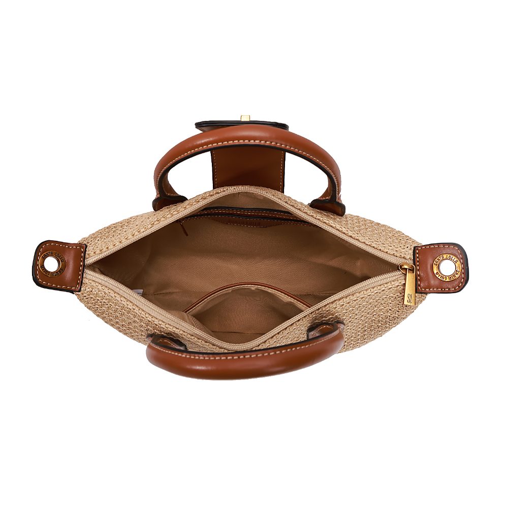 Bolsa Tote Santa Lolla Bege Tramado Alça Tiracolo