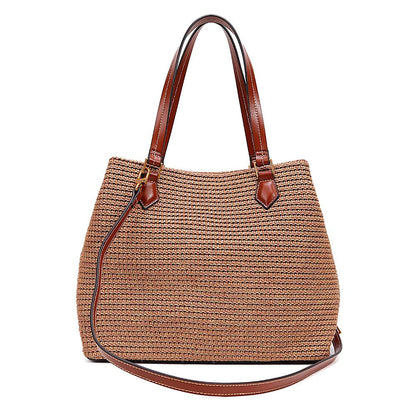 Bolsa Tote Santa Lolla Bege Tramado Alça Tiracolo