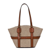 Bolsa Tote Santa Lolla Bege Tramado Safari Grande