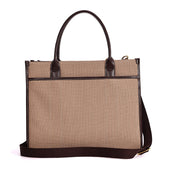 Bolsa Tote Santa Lolla Canva Marrom Duas Alças