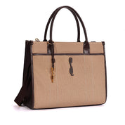 Bolsa Tote Santa Lolla Canva Marrom Duas Alças