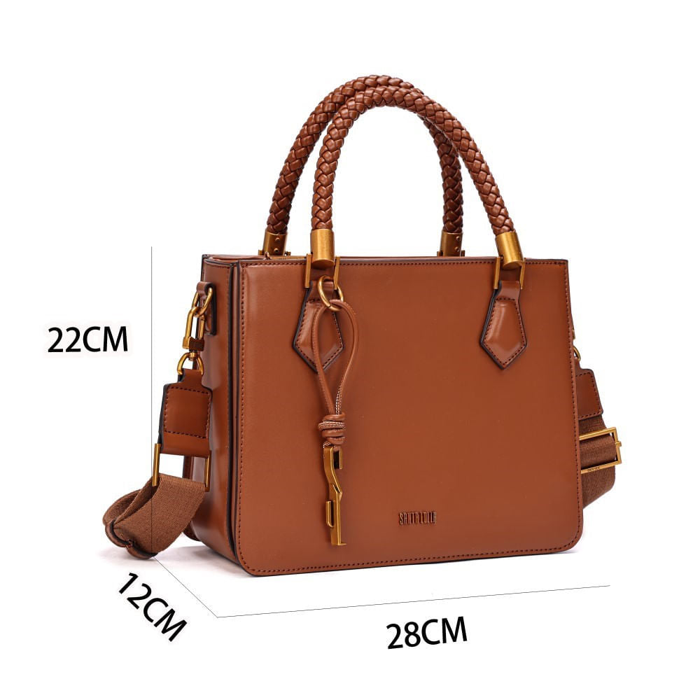 Bolsa Tote Santa Lolla Caramelo Alça Trançada