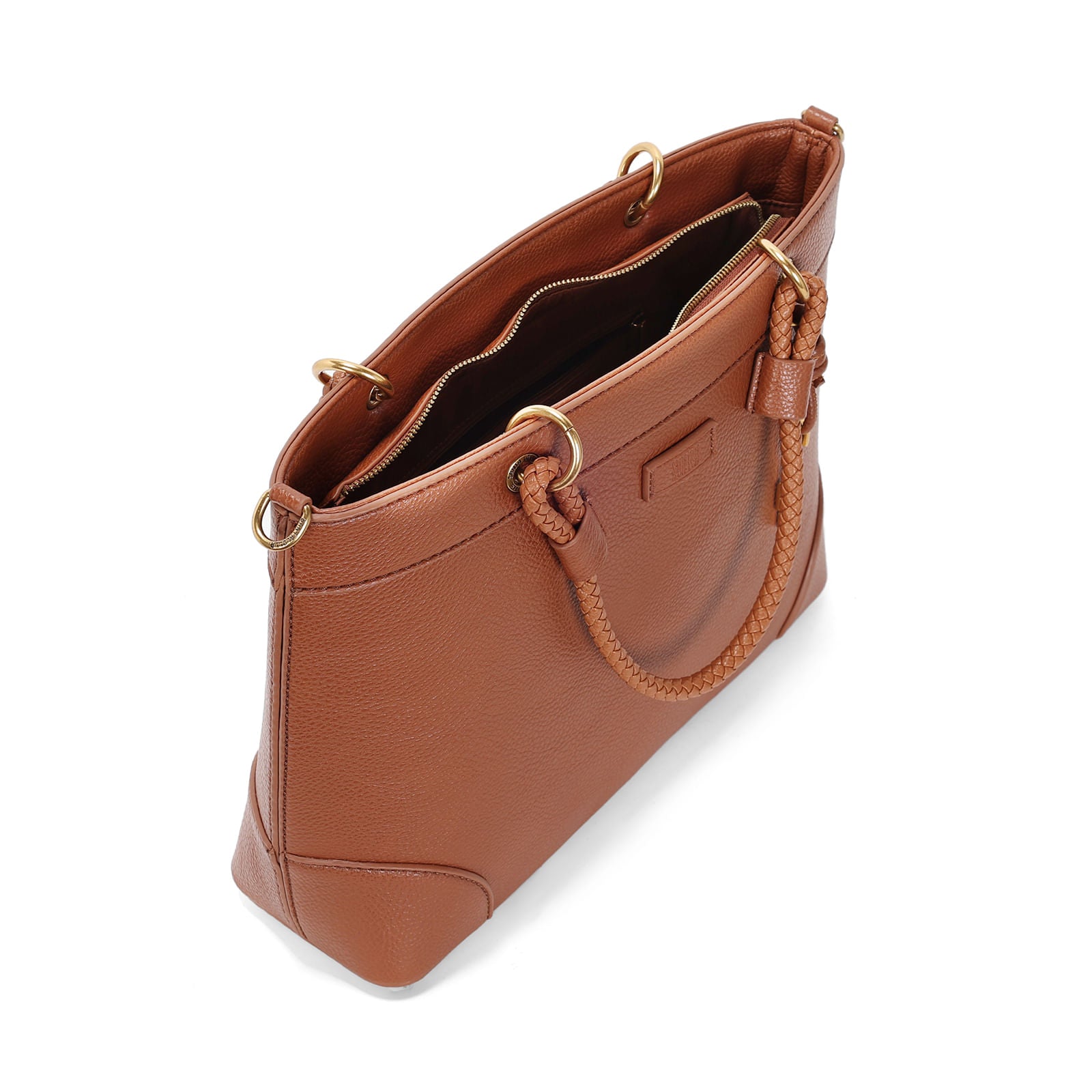 Bolsa Tote Santa Lolla Caramelo Alça Trançada
