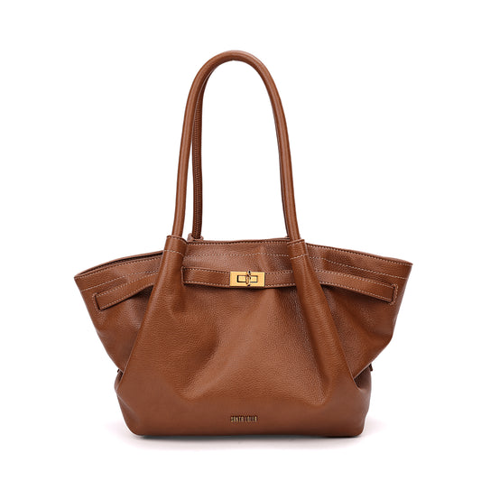 Bolsa Tote Santa Lolla Caramelo Fecho Metal