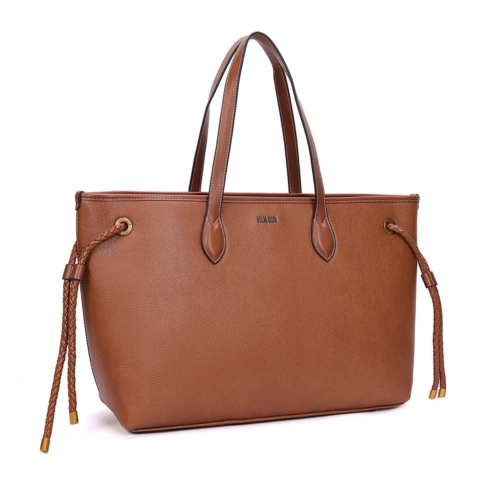 Bolsa Tote Santa Lolla Caramelo Ilhós Dourados