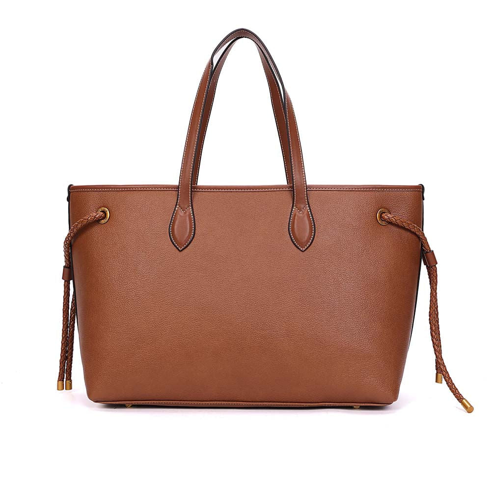 Bolsa Tote Santa Lolla Caramelo Ilhós Dourados