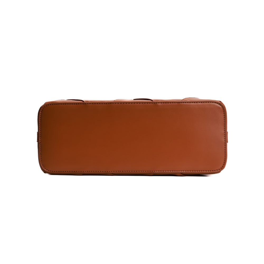 Bolsa Tote Santa Lolla Caramelo Recortes Geométricos