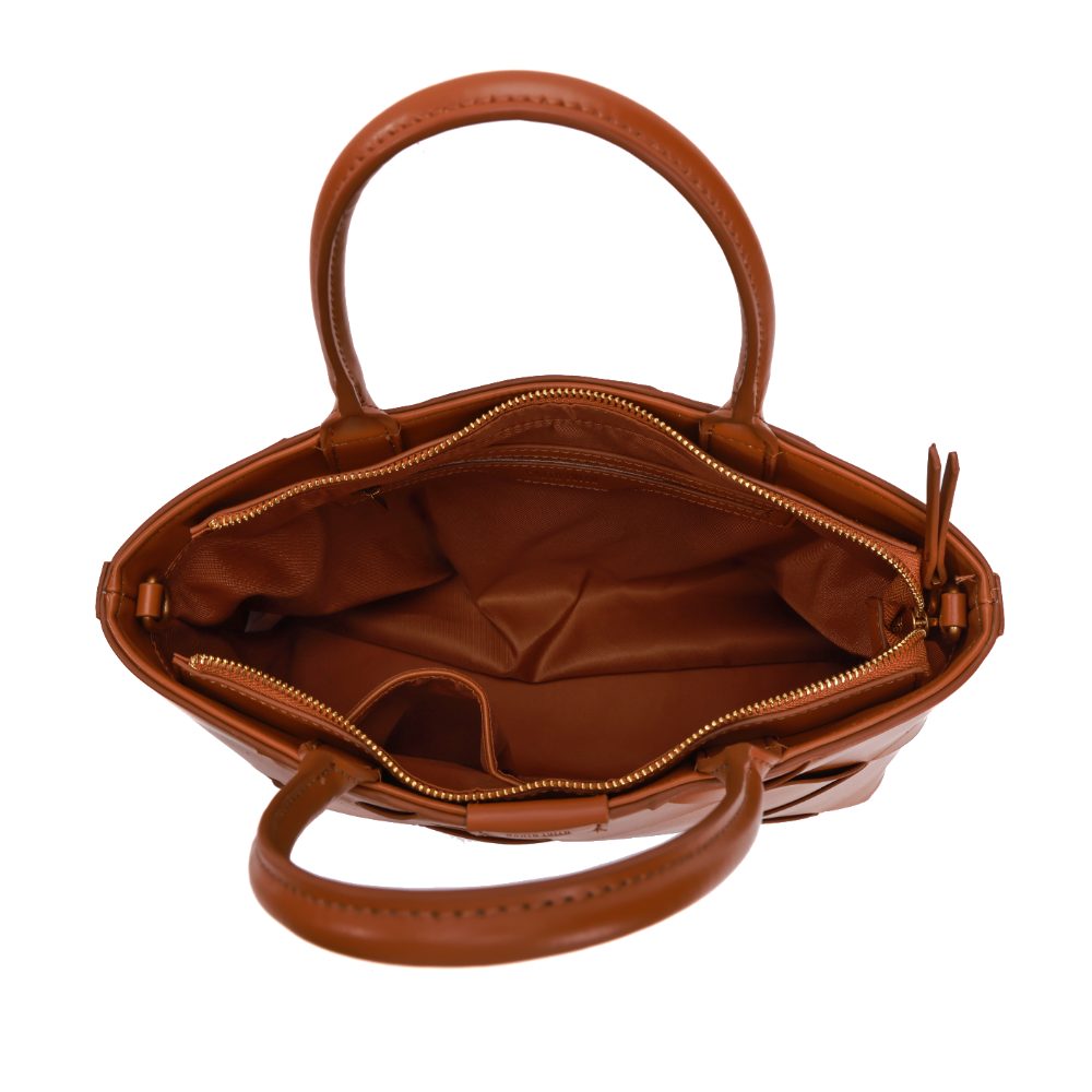Bolsa Tote Santa Lolla Caramelo Recortes Geométricos