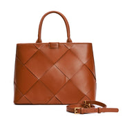 Bolsa Tote Santa Lolla Caramelo Recortes Geométricos