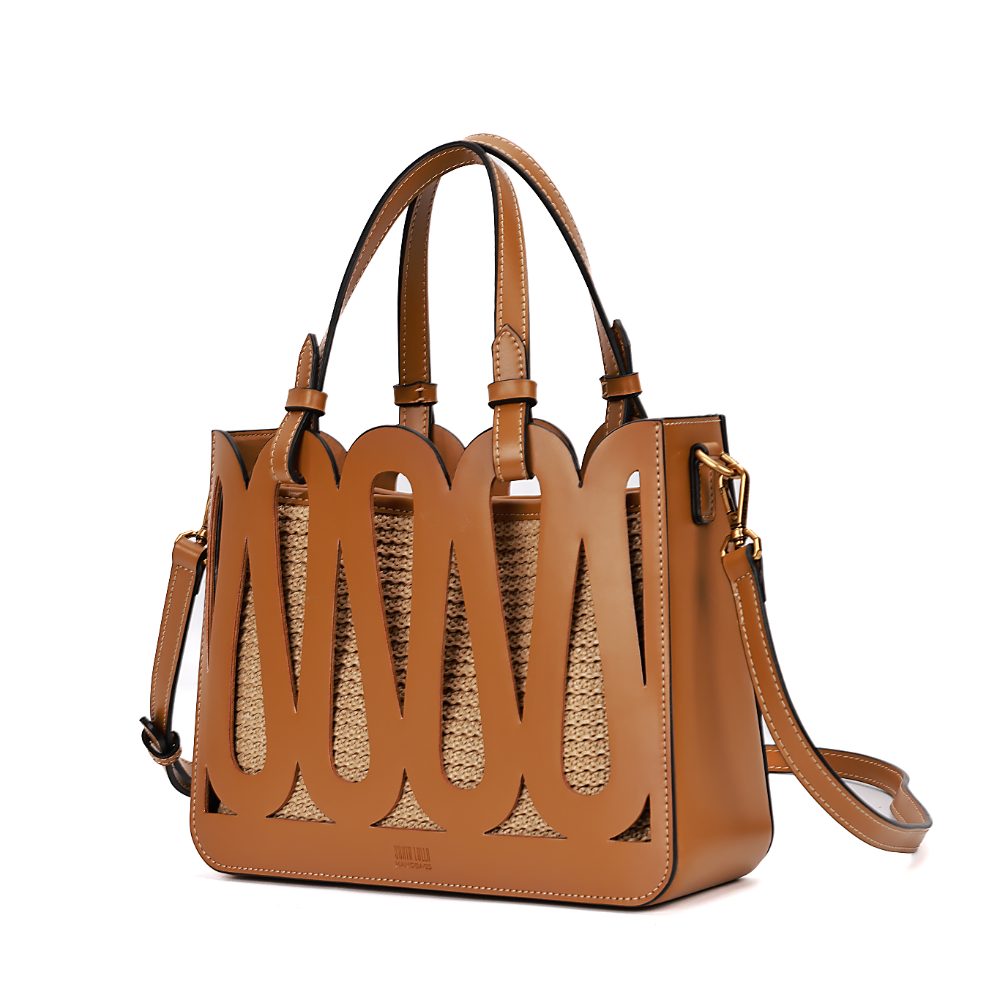 Bolsa Tote Santa Lolla Caramelo Trama Palha