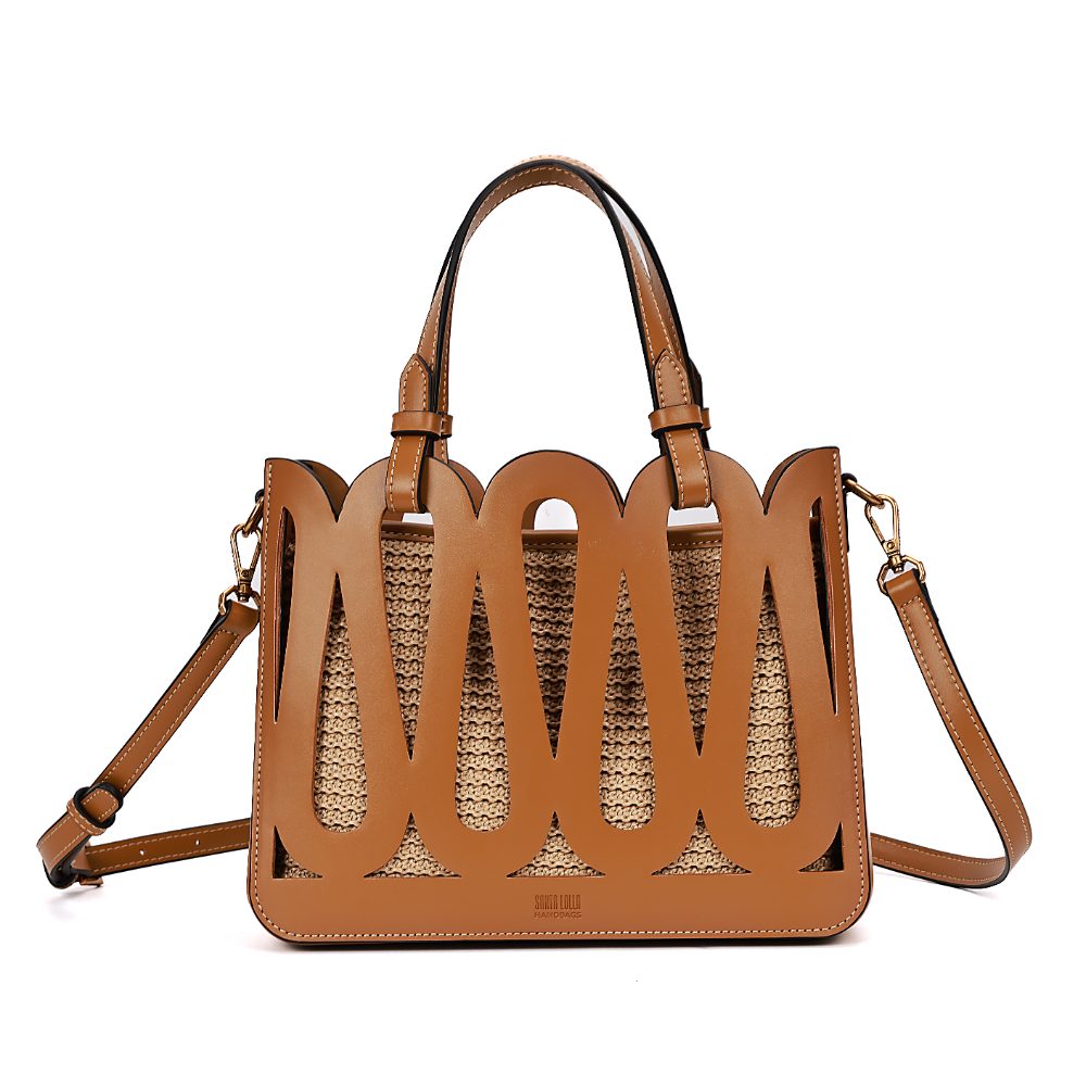 Bolsa Tote Santa Lolla Caramelo Trama Palha