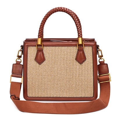 Bolsa Tote Santa Lolla Caramelo Tramada Alça Dupla