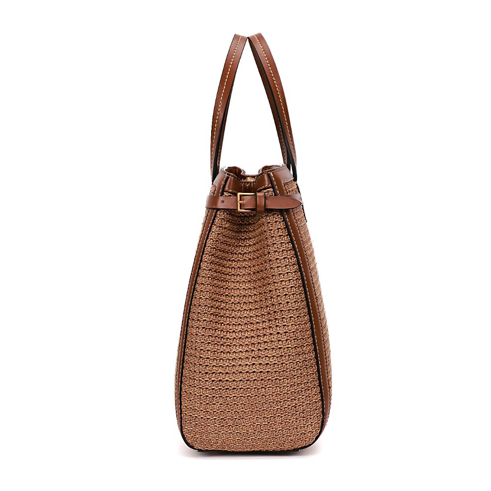 Bolsa Tote Santa Lolla Caramelo Tramado Alça Tiracolo