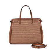 Bolsa Tote Santa Lolla Caramelo Tramado Alça Tiracolo