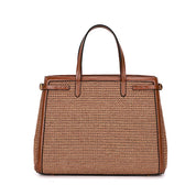Bolsa Tote Santa Lolla Caramelo Tramado Alça Tiracolo