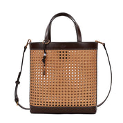 Bolsa Tote Santa Lolla Caramelo Tramado Alça Tiracolo