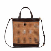 Bolsa Tote Santa Lolla Caramelo Tramado Alça Tiracolo