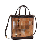 Bolsa Tote Santa Lolla Caramelo Tramado Alça Tiracolo