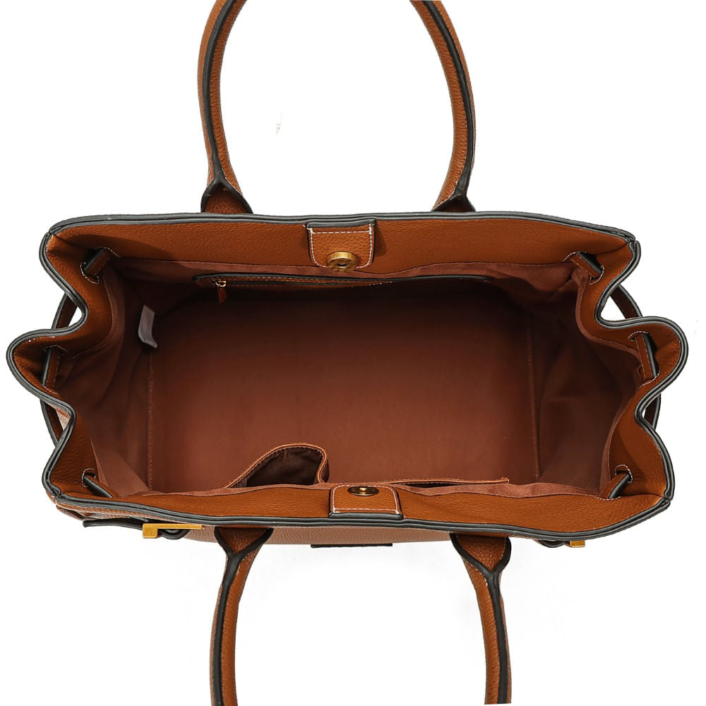 Bolsa Tote Santa Lolla Grande Caramelo Alça De Mão