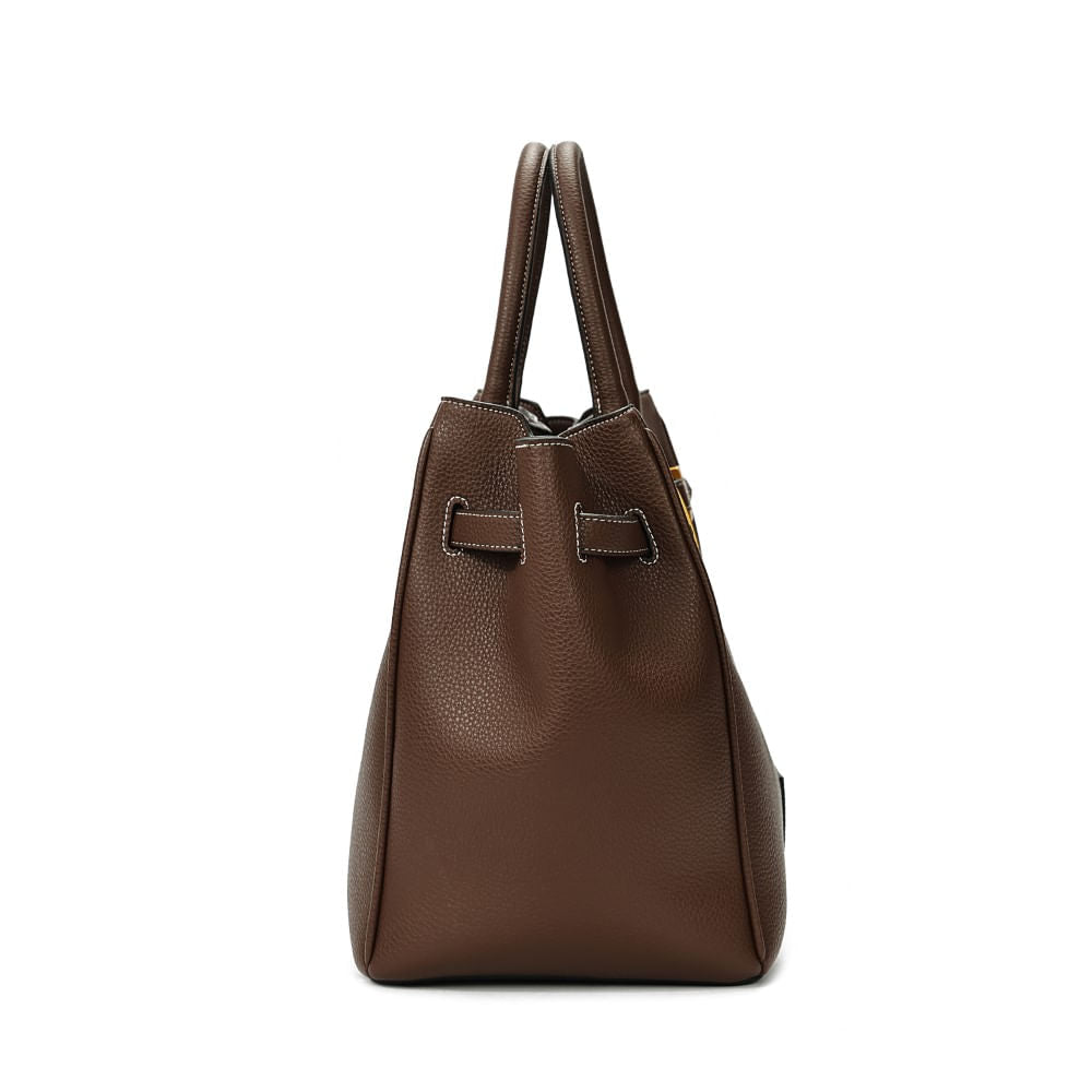 Bolsa Tote Santa Lolla Grande Marrom Alça De Mão