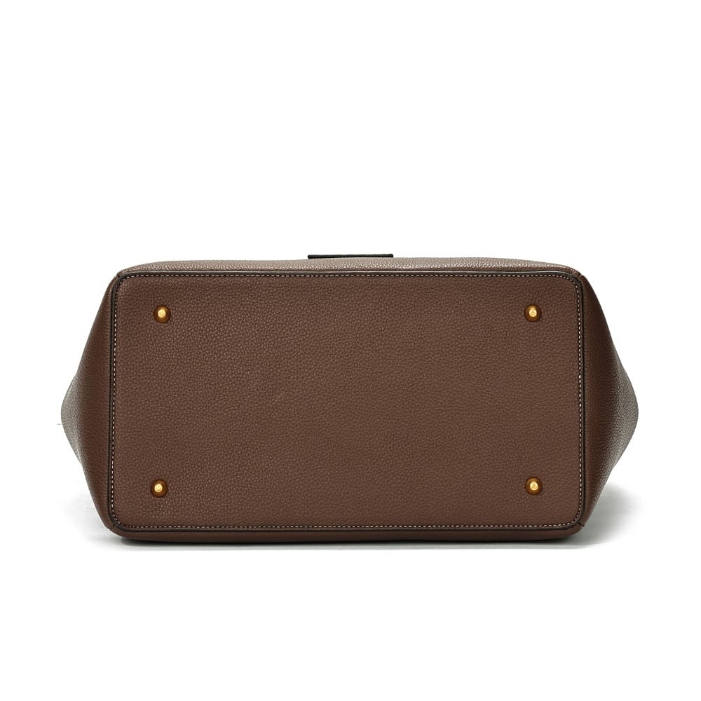 Bolsa Tote Santa Lolla Grande Marrom Alça De Mão