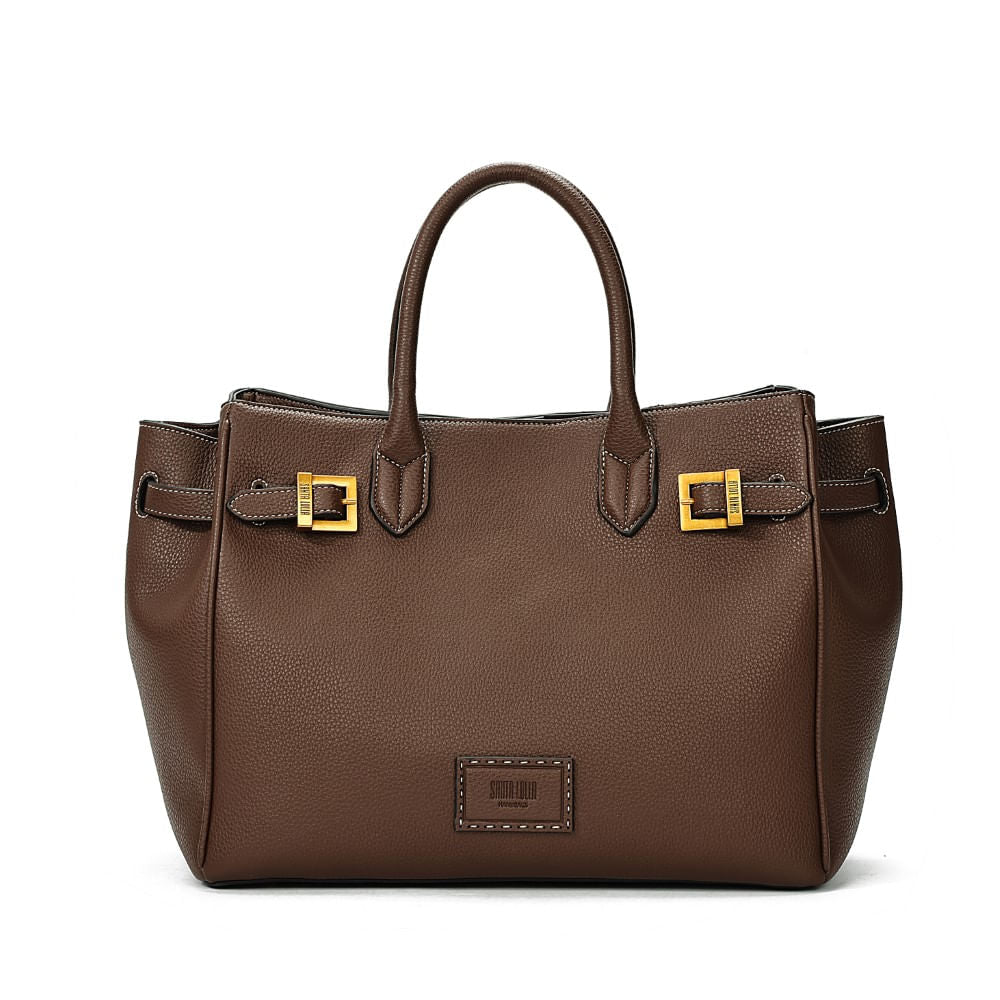Bolsa Tote Santa Lolla Grande Marrom Alça De Mão