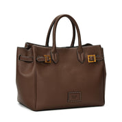 Bolsa Tote Santa Lolla Grande Marrom Alça De Mão
