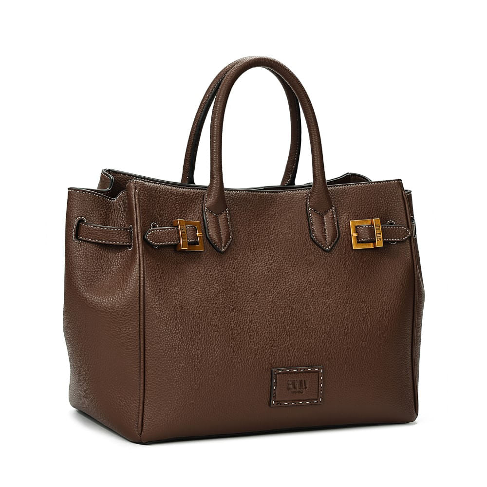 Bolsa Tote Santa Lolla Grande Marrom Alça De Mão