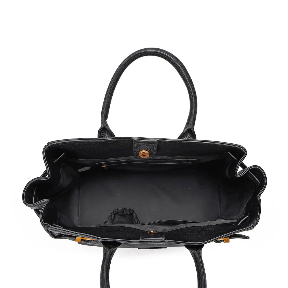 Bolsa Tote Santa Lolla Grande Preta Alça De Mão