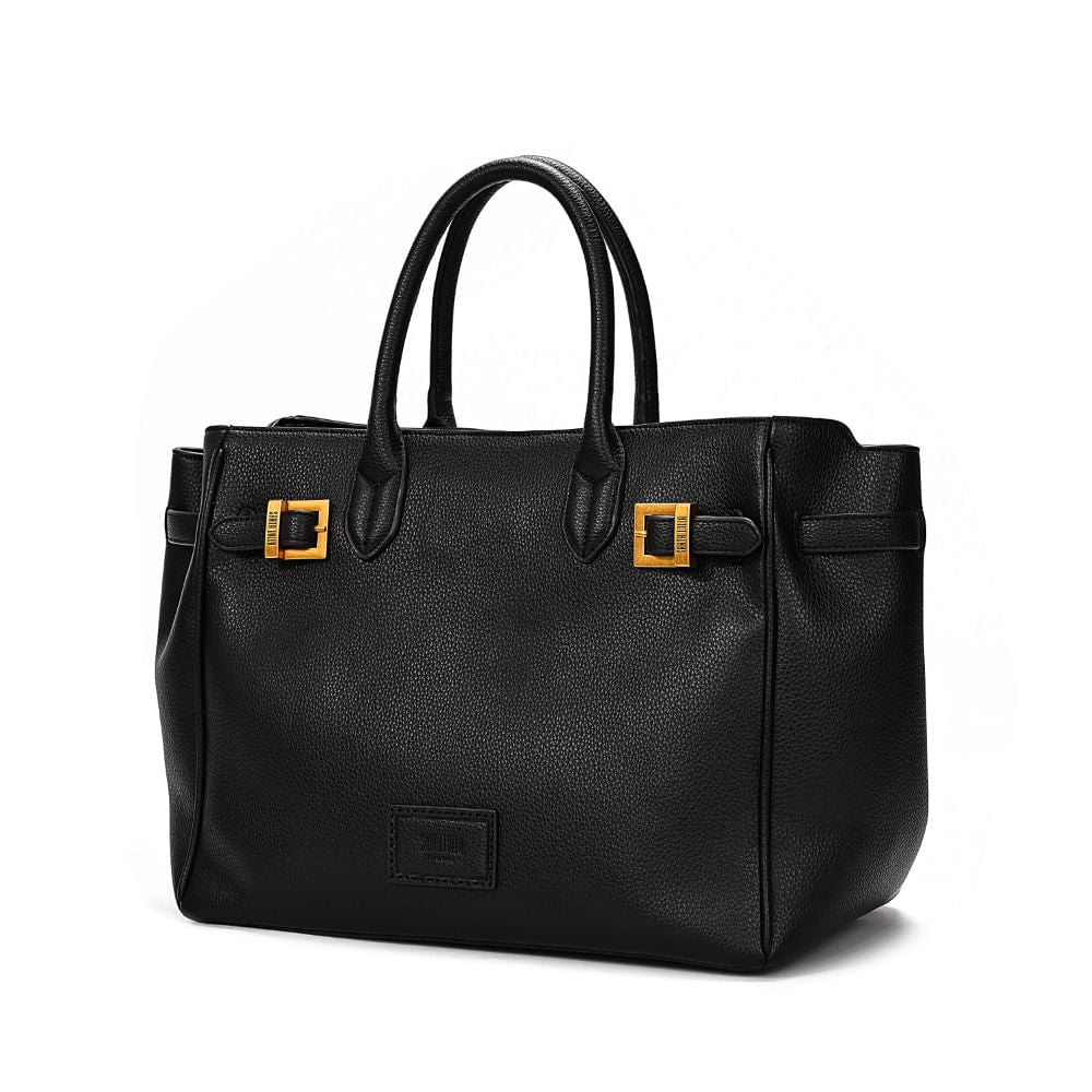 Bolsa Tote Santa Lolla Grande Preta Alça De Mão