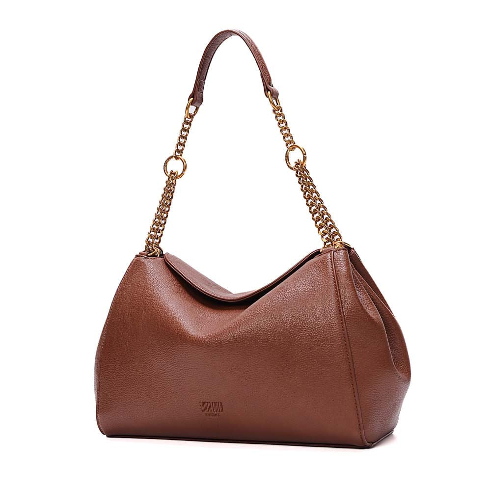 Bolsa Tote Santa Lolla Marrom Alça Corrente