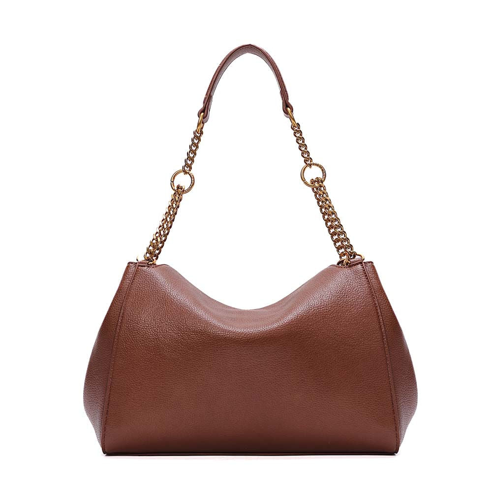 Bolsa Tote Santa Lolla Marrom Alça Corrente